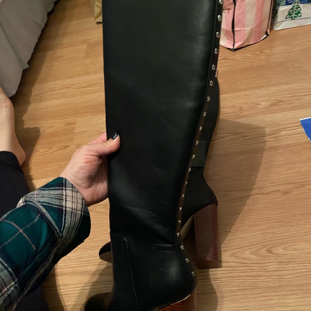 Black leather boots